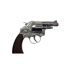 PISTOLET REVOLVER POLICE EN METAL AMORCES 12 COUPS 15 CM