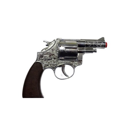 PISTOLET REVOLVER POLICE EN METAL AMORCES 12 COUPS 15 CM