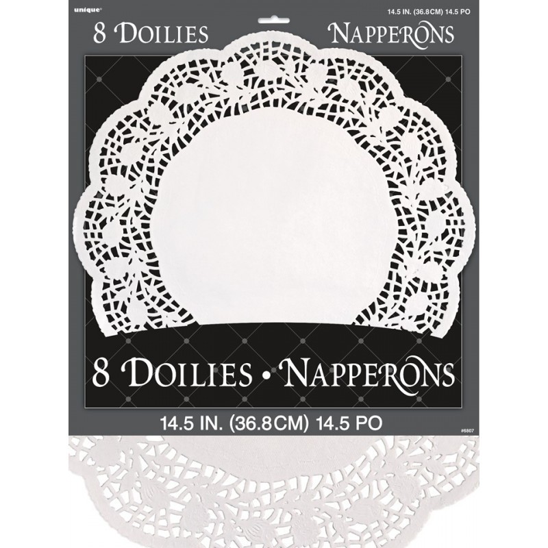 8 NAPPERONS BLANCS RONDS DIAMETRE 36.8 CM 8 NAPPERONS BLANCS RONDS DIAMETRE 36.8 CM