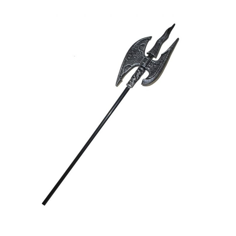 DOUBLE HACHE OU HALLEBARDE MEDIEVALE EN PLASTIQUE 120 CM DOUBLE HACHE OU HALLEBARDE MEDIEVALE EN PLASTIQUE 120 CM