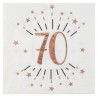 10 SERVIETTES ETINCELANTES 70 ANS ROSE GOLD 33 X 33 CM 