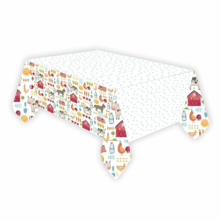 NAPPE HAPPY BITHDAY ANIMAUX DE LA FERME 137 X 243 CM 