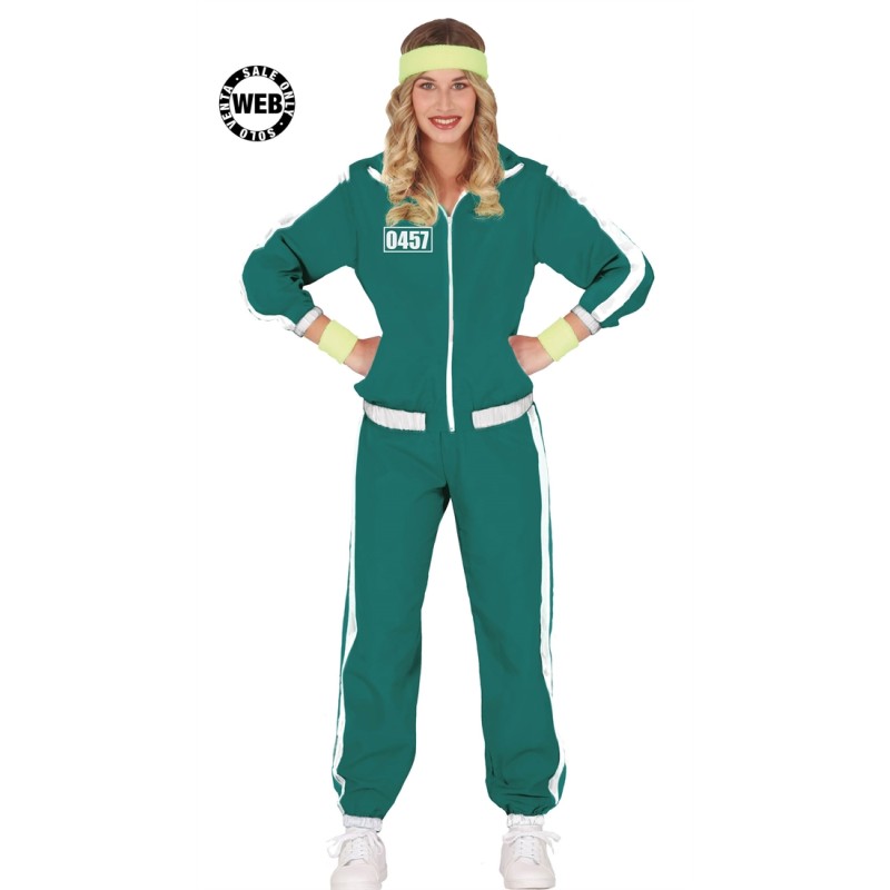DEGUISEMENT SQUID GAME ADULTE JOUEUSE EN JOGGING VERT TAILLE M DEGUISEMENT SQUID GAME ADULTE JOUEUSE EN JOGGING VERT TAILLE M