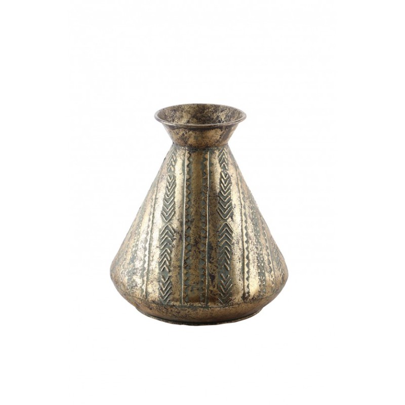 VASE EN METAL DORE 27 X  30.2 CM HAUTEUR  