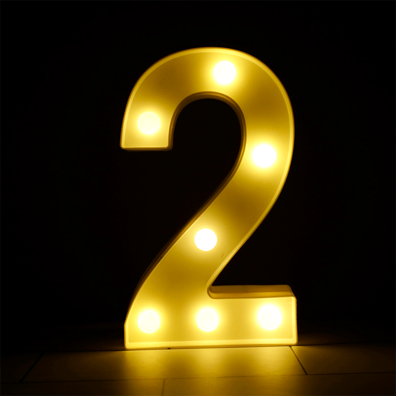 CHIFFRE 2 LED BLANCHE 25 CM CHIFFRE 2 LED BLANCHE 25 CM
