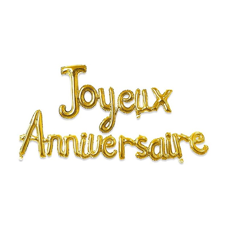 GUIRLANDE BALLON JOYEUX ANNIVERSAIRE OR 3 METRES GUIRLANDE BALLON JOYEUX ANNIVERSAIRE OR 3 METRES