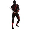 DEGUISEMENT COLLE A LA PEAU NINJA NOIR TAILLE M 