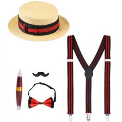 SET ANNEES 20 HOMME CHAPEAU+ BRETELLES+ CIGARE+ MOUSTACHES