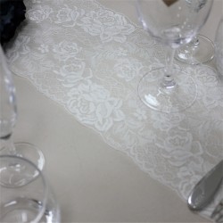 RUBAN DENTELLE COTON BLANC 18 CM X 3 M 
