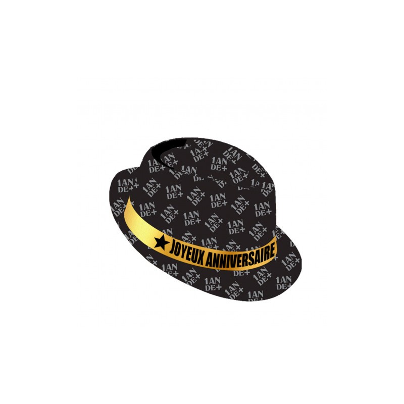 CHAPEAU BORSALINO NOIR ANNIVERSAIRE 1 AN DE + CHAPEAU BORSALINO NOIR ANNIVERSAIRE 1 AN DE +