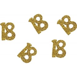 CONFETTIS A PAILLETTES OR 18 ANS 