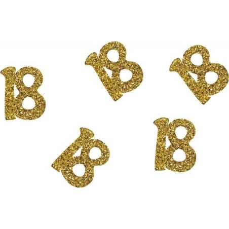 CONFETTIS A PAILLETTES OR 18 ANS 