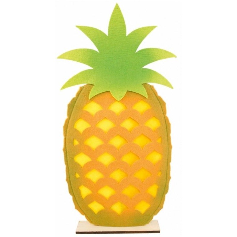 CENTRE DE TABLE ANANAS FEUTRE SUR PIED BOIS 27 X 7 X 54.5 CM CENTRE DE TABLE ANANAS FEUTRE SUR PIED BOIS 27 X 7 X 54.5 CM