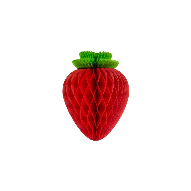 DECORATION NID D'ABEILLE A SUSPENDRE FRAISE 26 CM DECORATION NID D'ABEILLE A SUSPENDRE FRAISE 26 CM
