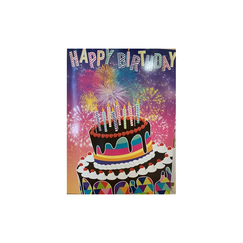 CARTE DOUBLE HAPPY BIRTHDAY  40 X 29.5 CM