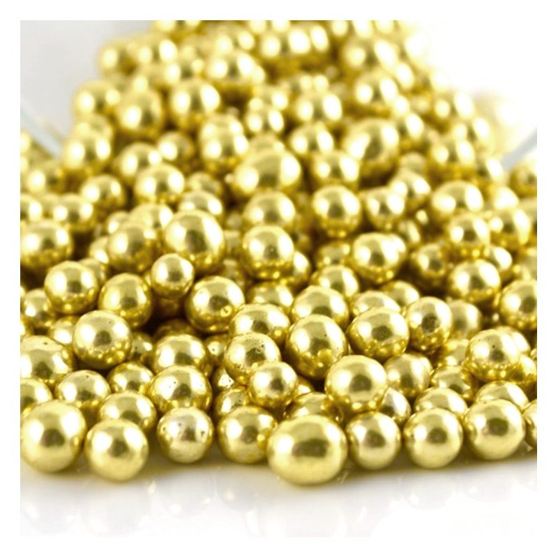 BILLES OU PERLES DE SUCRE OR 6 MM BILLES OU PERLES DE SUCRE OR 6 MM