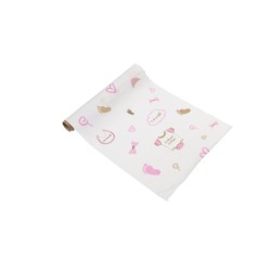 CHEMIN DE TABLE TISSU BEBE FILLE 28 CM X  5 M 