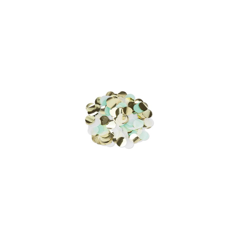 CONFETTIS PAPIER MENTHE ET OR 3 CM 36 G CONFETTIS PAPIER MENTHE ET OR 3 CM 36 G