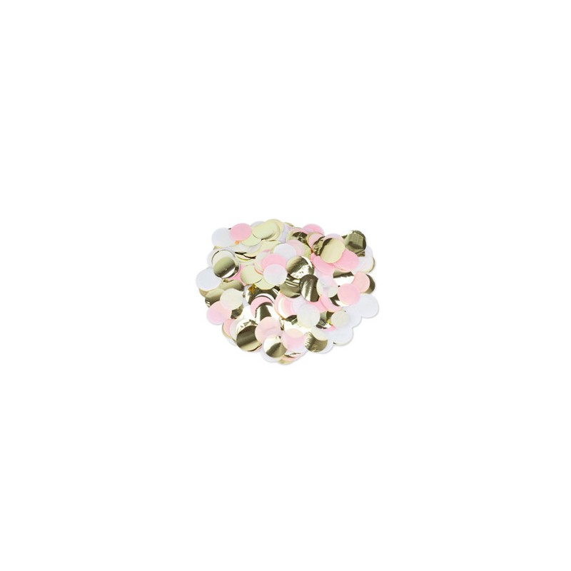 CONFETTIS PAPIER ROSE, BLANC ET OR 3 CM 36 G CONFETTIS PAPIER ROSE, BLANC ET OR 3 CM 36 G