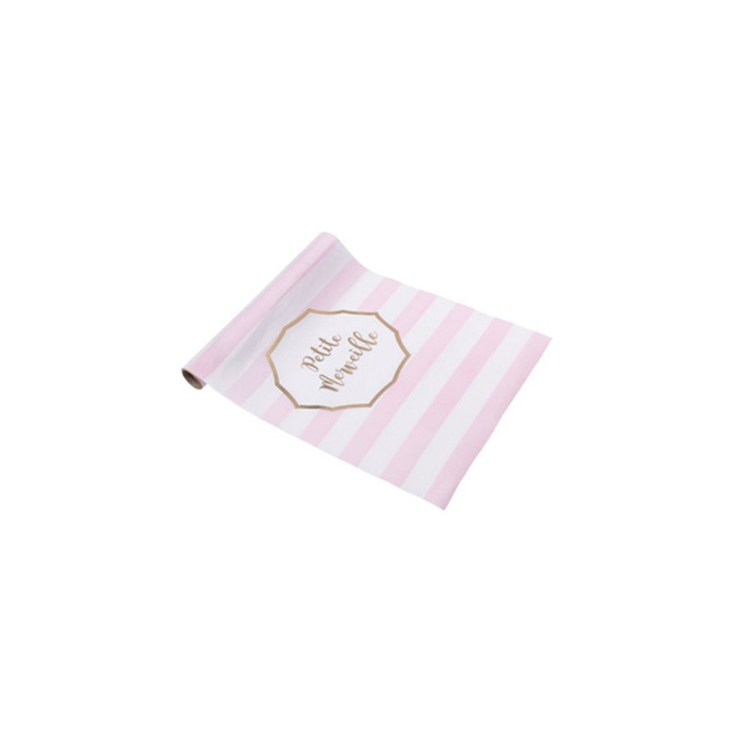 CHEMIN DE TABLE TISSU ROSE PETITE MERVEILLE 28 CM X 5 M CHEMIN DE TABLE TISSU ROSE PETITE MERVEILLE 28 CM X 5 M