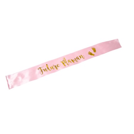 ECHARPE FUTURE MAMAN ROSE ET OR 9.5 X 78 CM