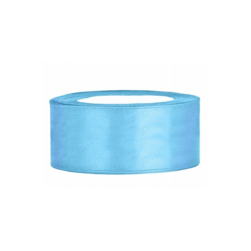 RUBAN SATIN BLEU CIEL 25 MM X 25 M RUBAN SATIN BLEU CIEL 25 MM X 25 M