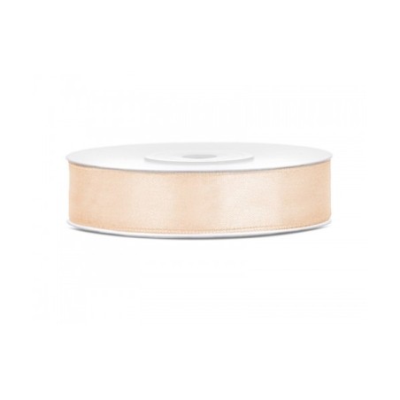 RUBAN SATIN BLANC CREME 12 MM X 25 M