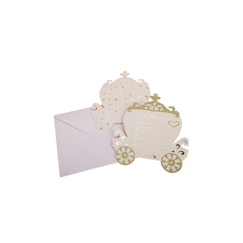 8 CARTES D'INVITATIONS ET ENVELOPPES PRINCESSE 8 CARTES D'INVITATIONS ET ENVELOPPES PRINCESSE