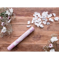 CANON A CONFETTIS PETALES BLANC 40 CM