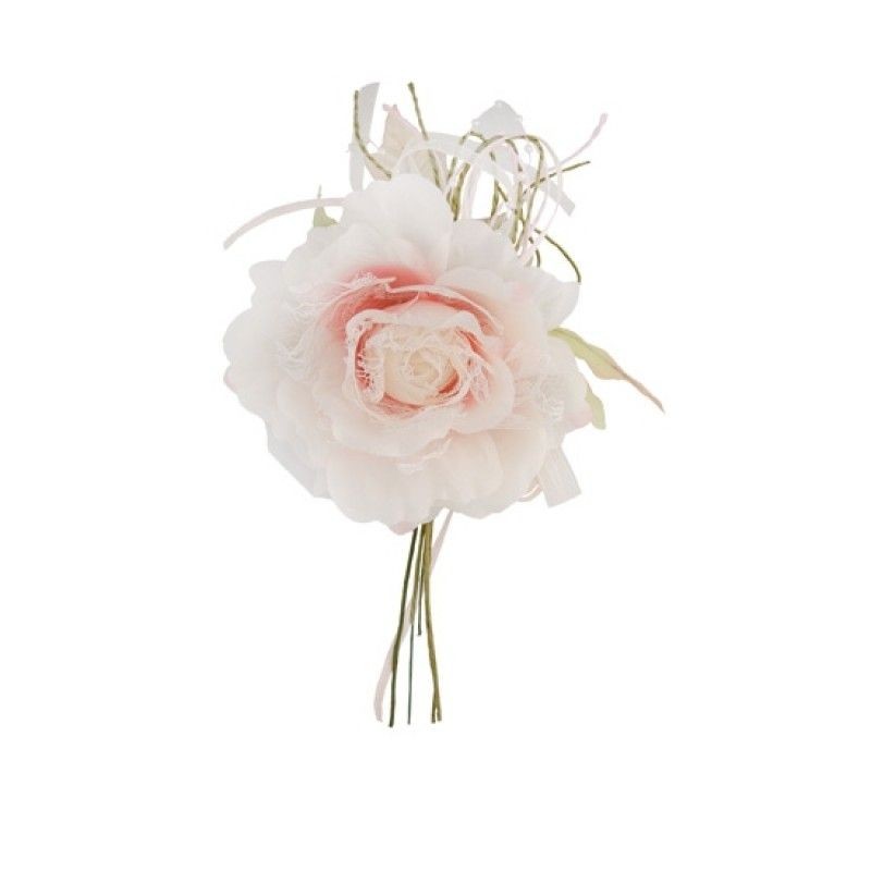 FLEURS DENTELLE PERLES ROSE 20 X 11 CM FLEURS DENTELLE PERLES ROSE 20 X 11 CM
