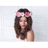 COURONNE DE FLEURS  BLANCHES ET ROSES 