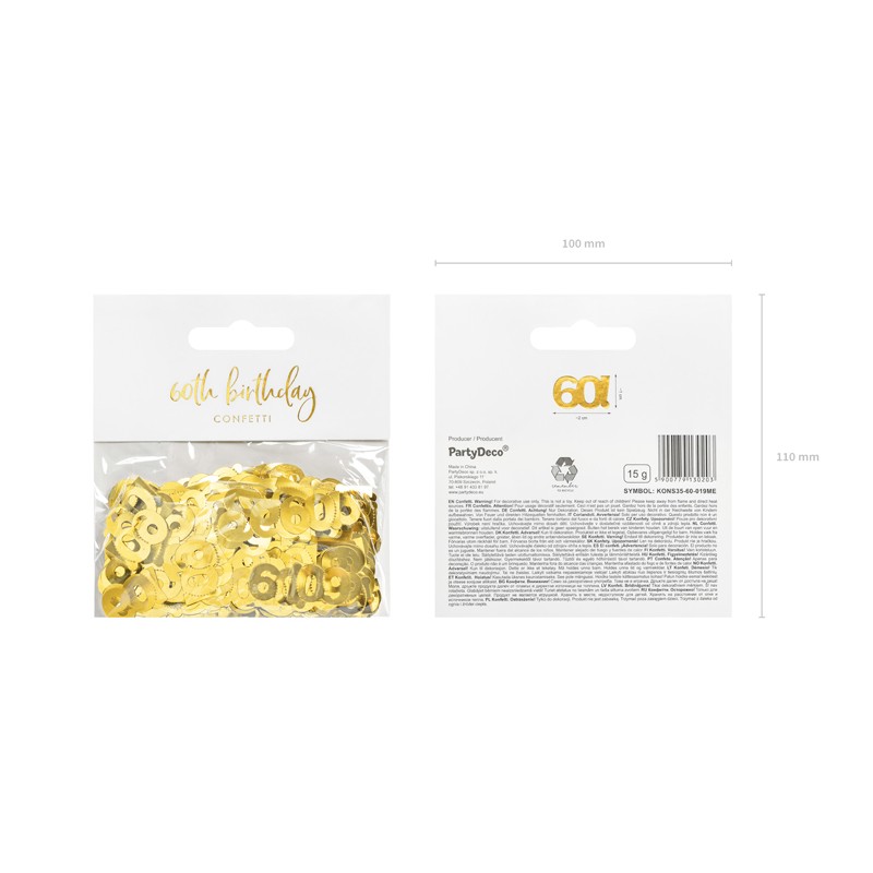 CONFETTIS 60 ANS OR 15G CONFETTIS 60 ANS OR 15G