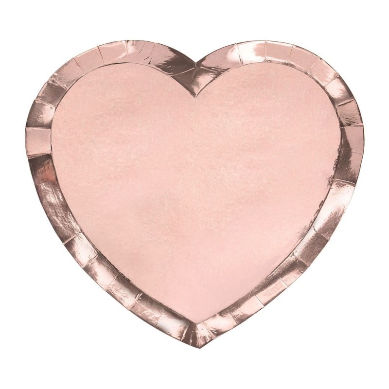 6 ASSIETTES COEURS ROSE GOLD 21 X 19 CM 6 ASSIETTES COEURS ROSE GOLD 21 X 19 CM