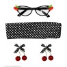 SET 50'S ' LUNETTES, BOUCLE D'OREILLE ET BANDEAU)