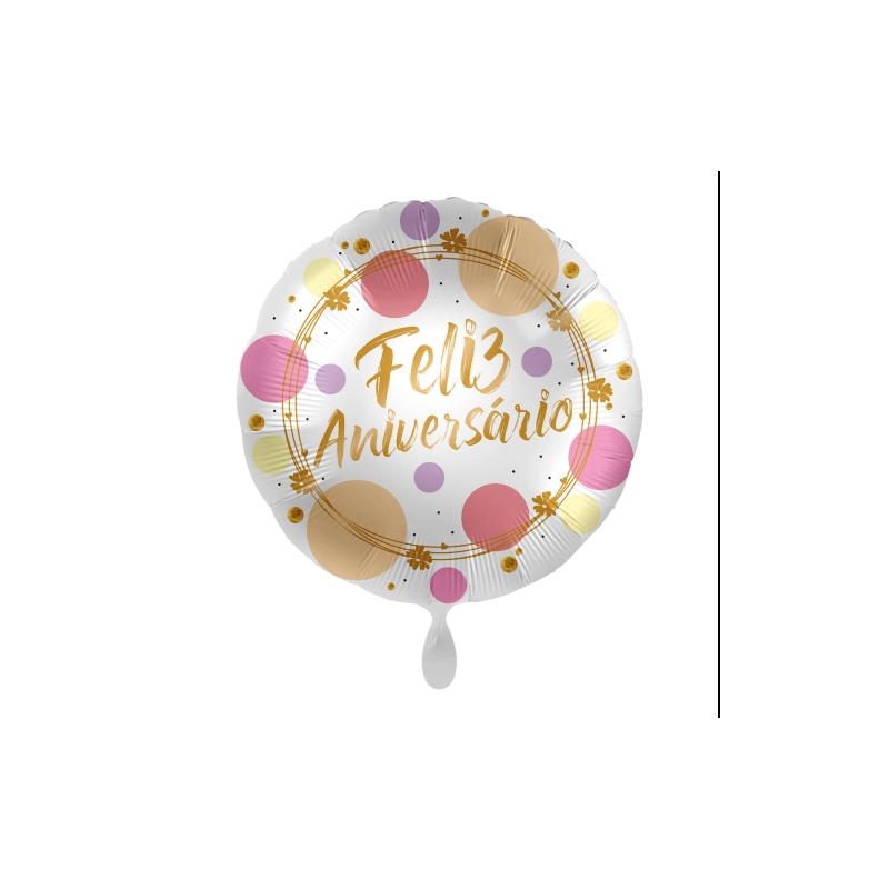 BALLON METALLIQUE ROND FELIZ ANIVERSARIO 43 CM BALLON METALLIQUE ROND FELIZ ANIVERSARIO 43 CM