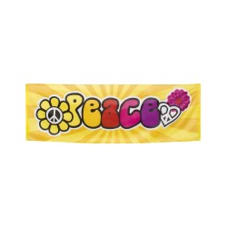 BANNIERE TISSU HIPPIE FLOWER POWER 220 X 74 CM 