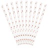 10 PAILLES PAPIER BLANC ET COEUR ROSE GOLD 