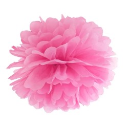 POMPOM ROSE FUSCHIA EN PAPIER DE SOIE 35 CM