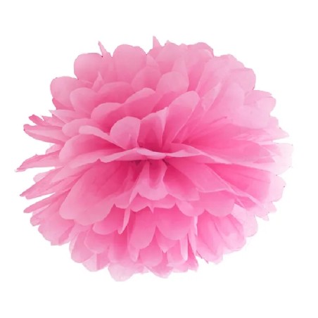 POMPOM ROSE FUSCHIA EN PAPIER DE SOIE 35 CM