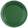10 ASSIETTES CARTON RONDE VERT FONCE  22 CM 