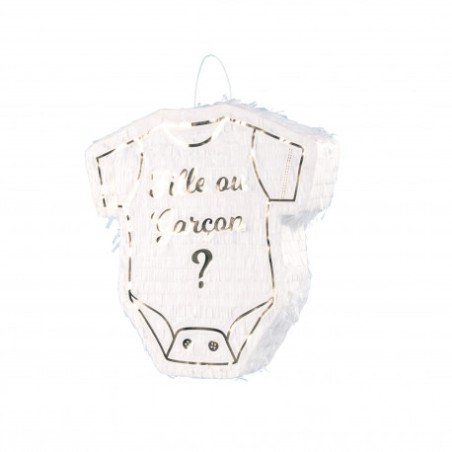 PINATA BODY BLANC BEBE FILLE OU GARCON REVELATION DE SEXE