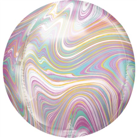 BALLON METALIQUE ORBZ MARBE PASTEL 38 X 40 CM