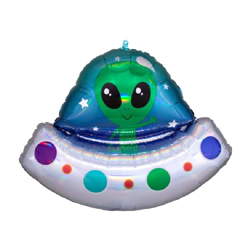 BALLON METALLIQUE ALIEN DANS SOUCOUPE VOLANTE 71 X 53 CM BALLON METALLIQUE ALIEN DANS SOUCOUPE VOLANTE 71 X 53 CM