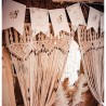 RIDEAU LE BOHEMIEN MACRAME IVOIRE + PERLES BOIS 90CMX2M POUR ARCHE DE CEREMONIE