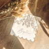 16 SERVIETTES BAPTEME JOLIS BRINS BLANCHES ET OR 33 X 33 CM 