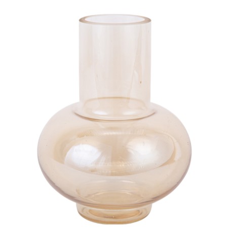 VASE ALLONGE VERRE FUME AMBRE DIAM 17 X 23 CM