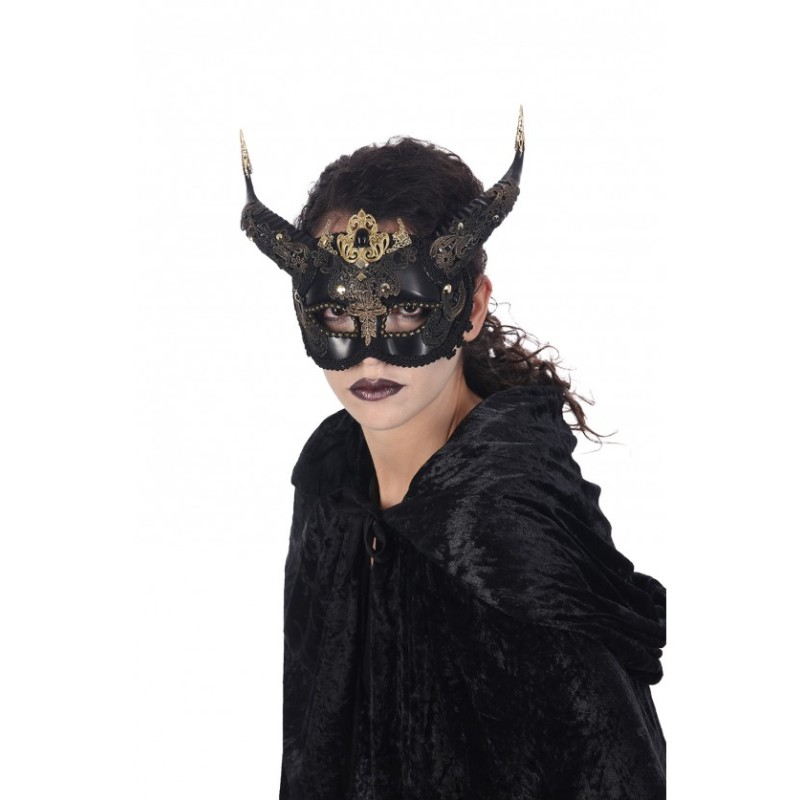 MASQUE BLACK DEMON NOIR ET OR AVEC CORNES + BRANCHES DE LUNETTES MASQUE BLACK DEMON NOIR ET OR AVEC CORNES + BRANCHES DE LUNETTES