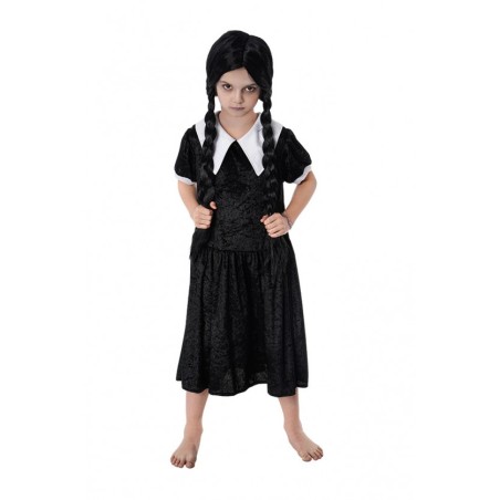 DEGUISEMENT ROBE NOIRE ELVIRA ADAMS MERCREDI TAILLE 116 CM