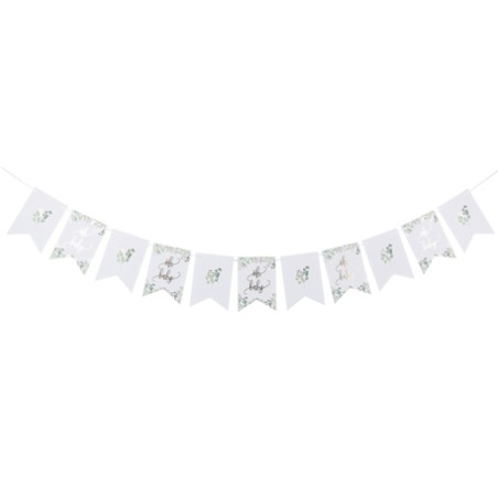 GUIRLANDE OH BABY VEGETAL ET OR 1.40M ET 11 FANIONS 12.5X17.8CM