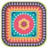 8 ASSIETTES COLOREES BOHO FIESTA 22.2 X 22.2 CM